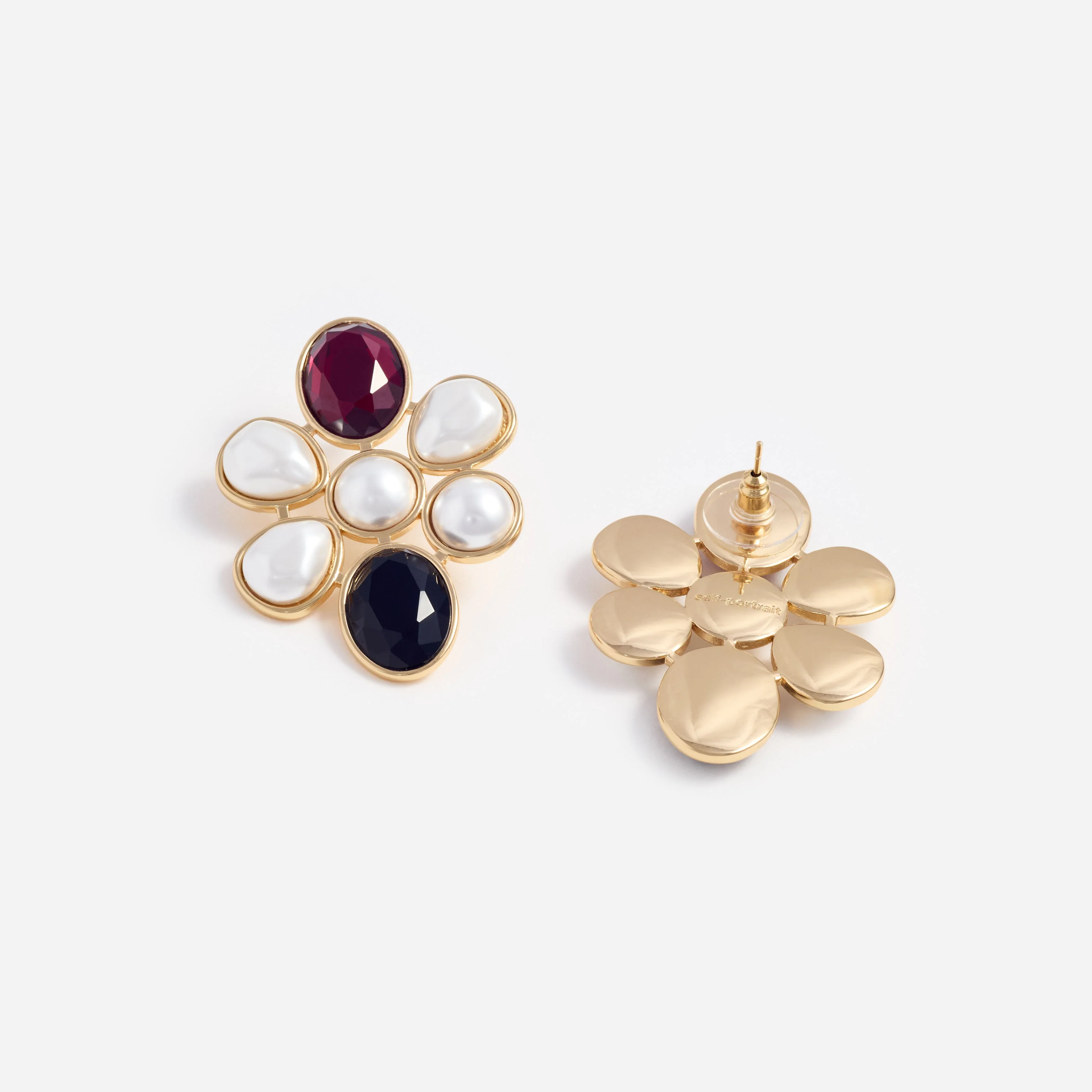 Pearl Crystal Cluster Earrings - Image 3