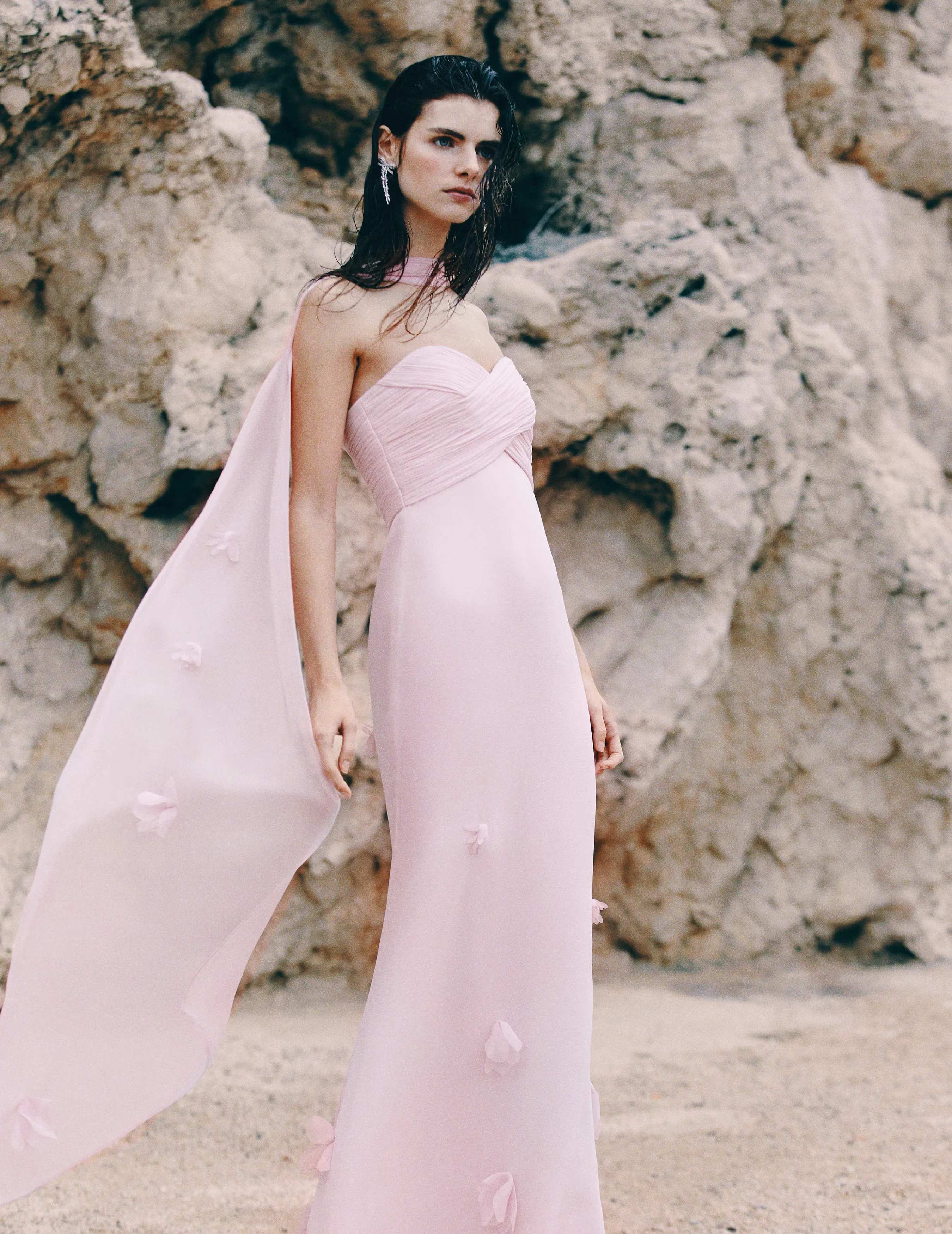 Pink Georgette Scarf Maxi Dress - Image 6