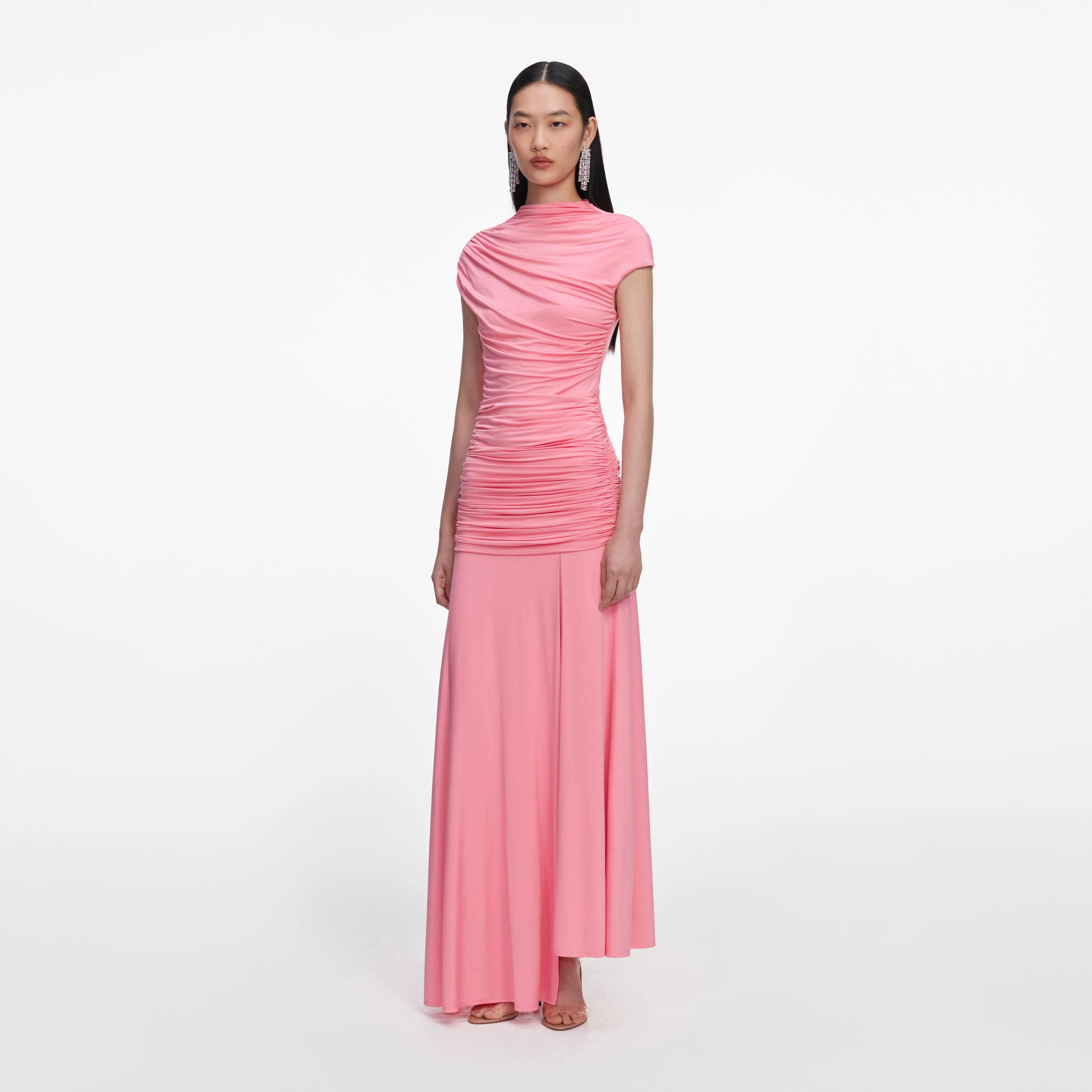 Pink Jersey Gathered Maxi Skirt - Image 3