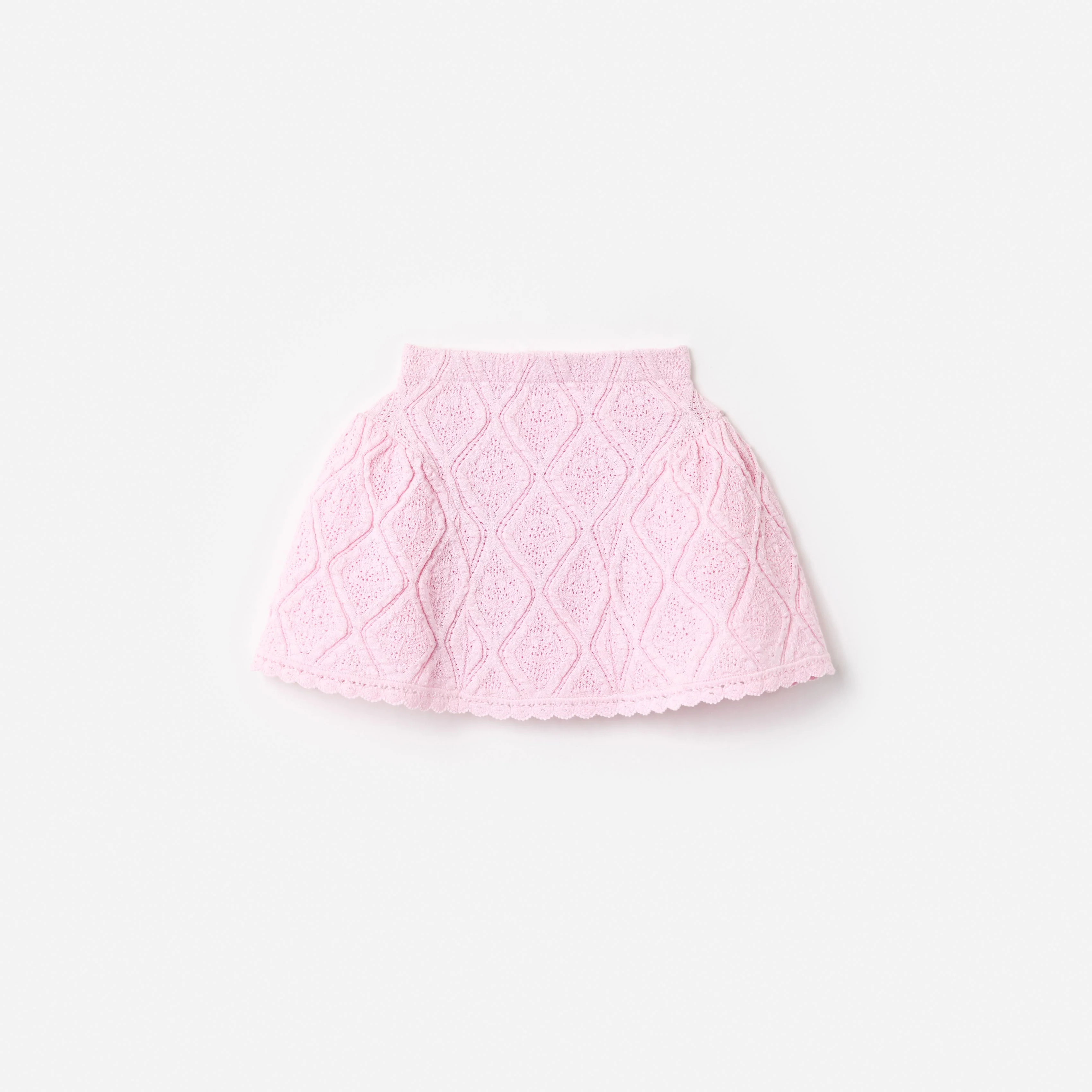 Pink Lace Bow Knit Skirt - Image 2