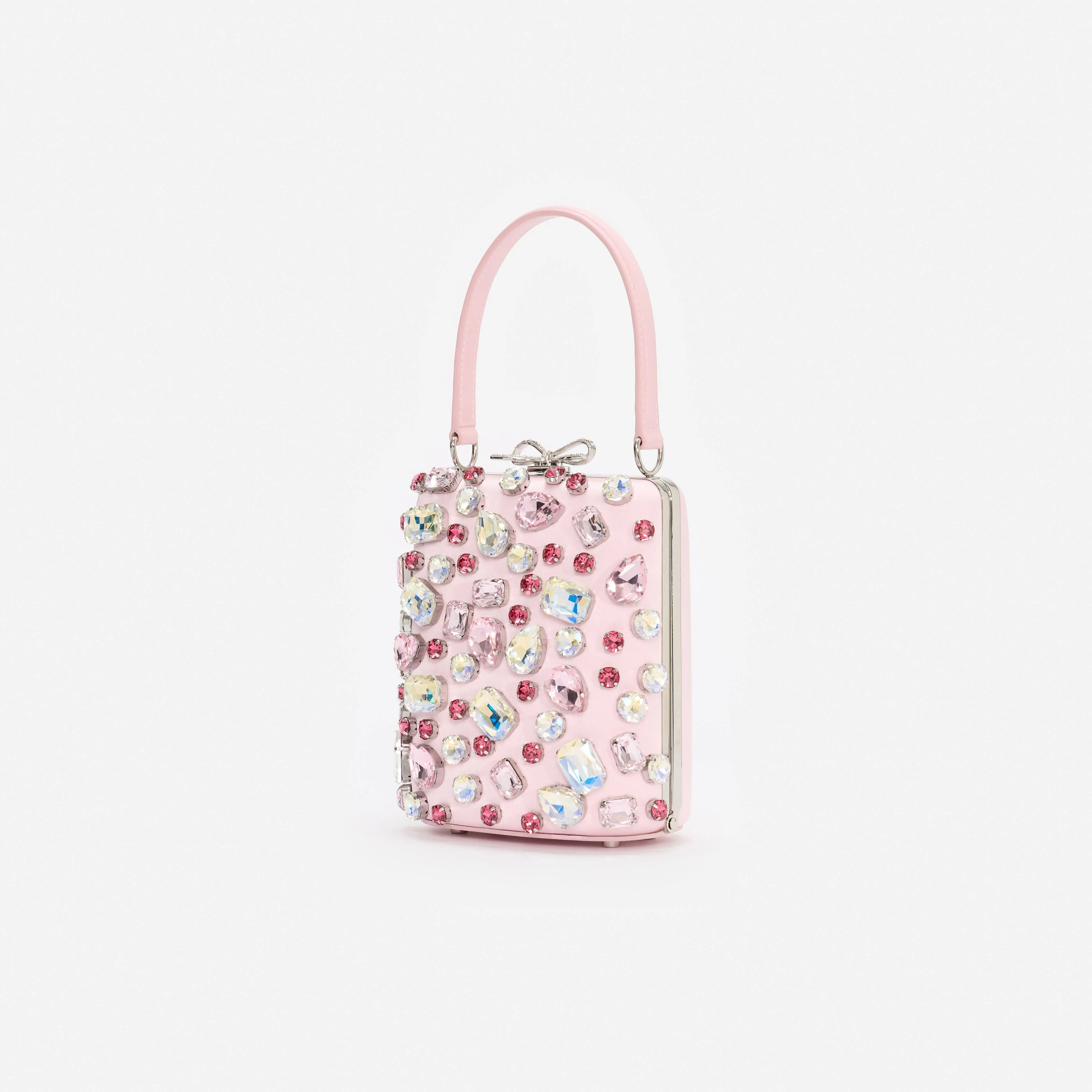 Pink Multi Crystal Mini Bow Bag - Image 2