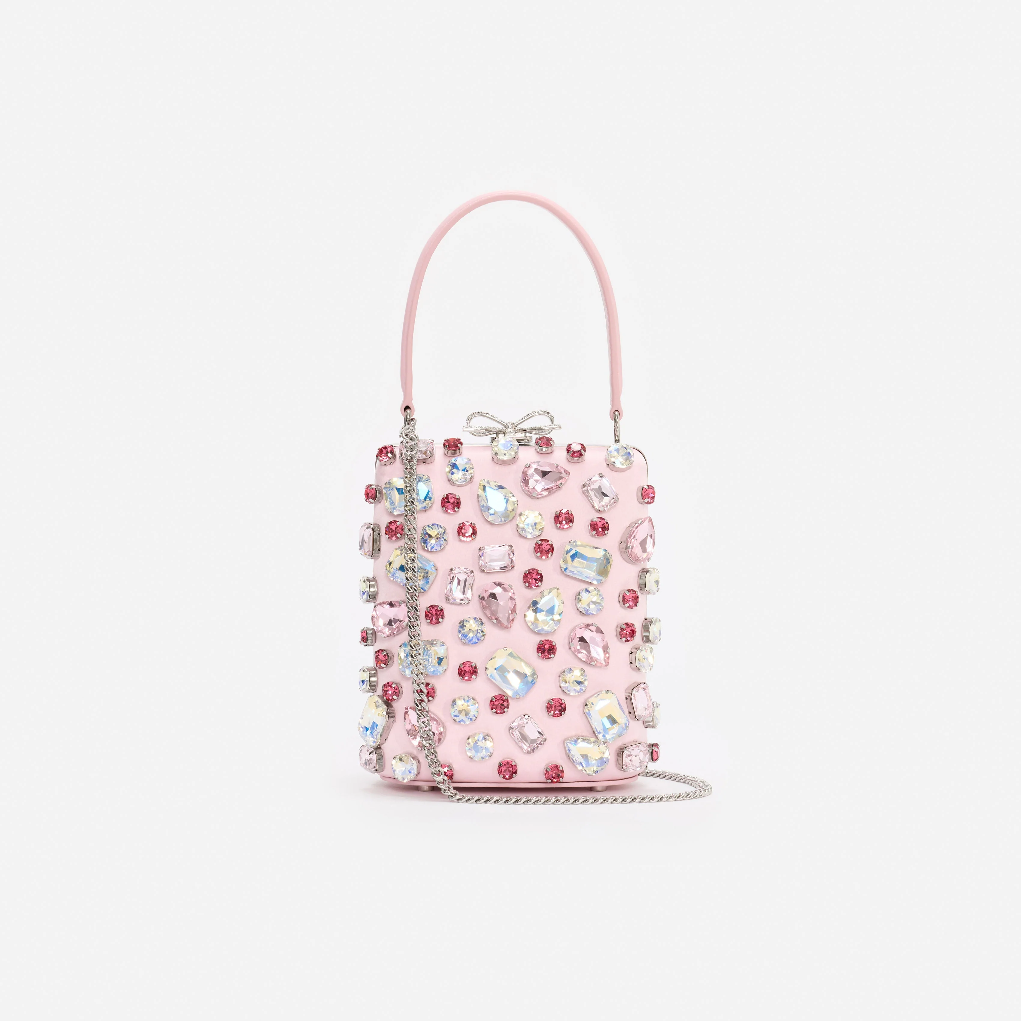 Pink Multi Crystal Mini Bow Bag - Image 4