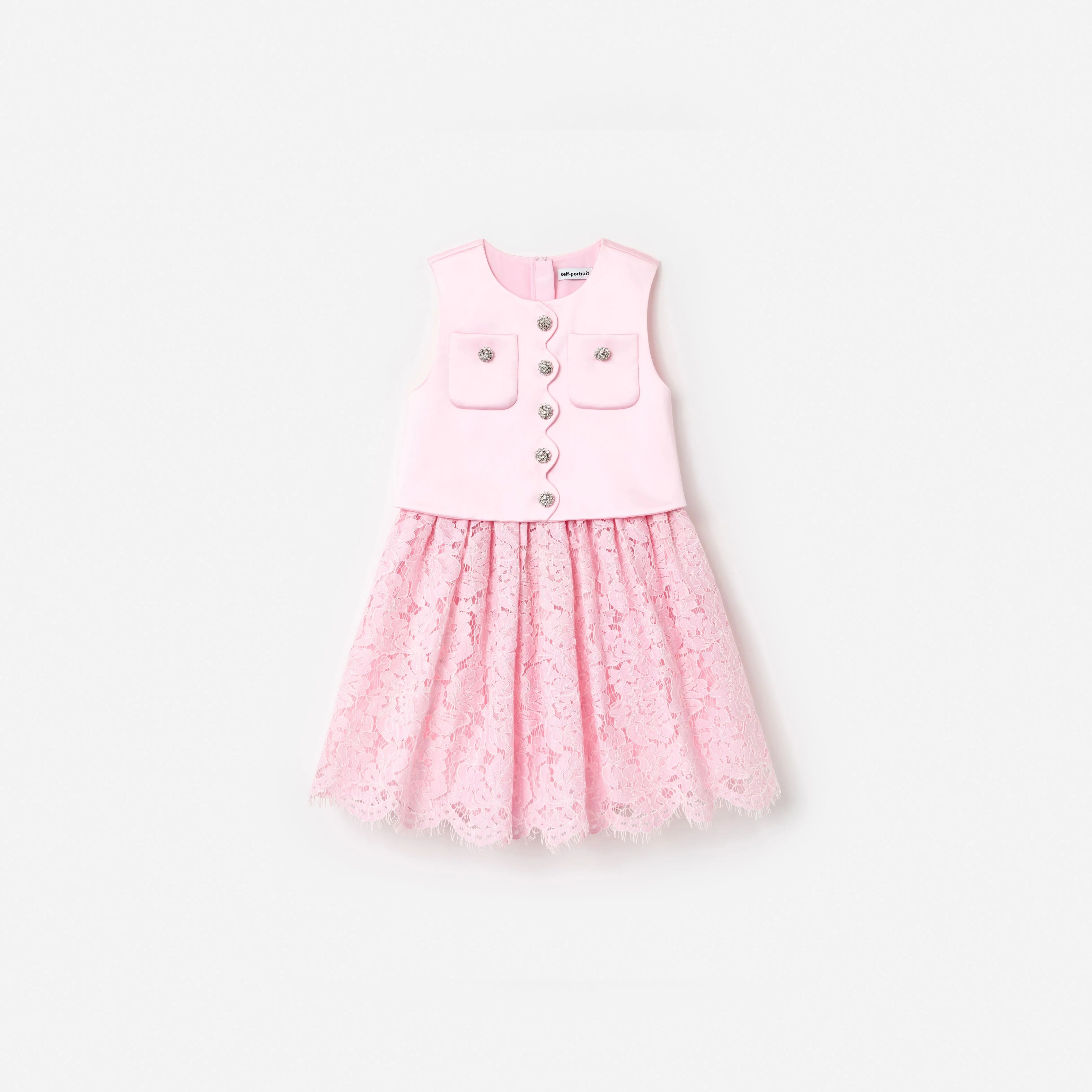 Pink Satin Lace Dress