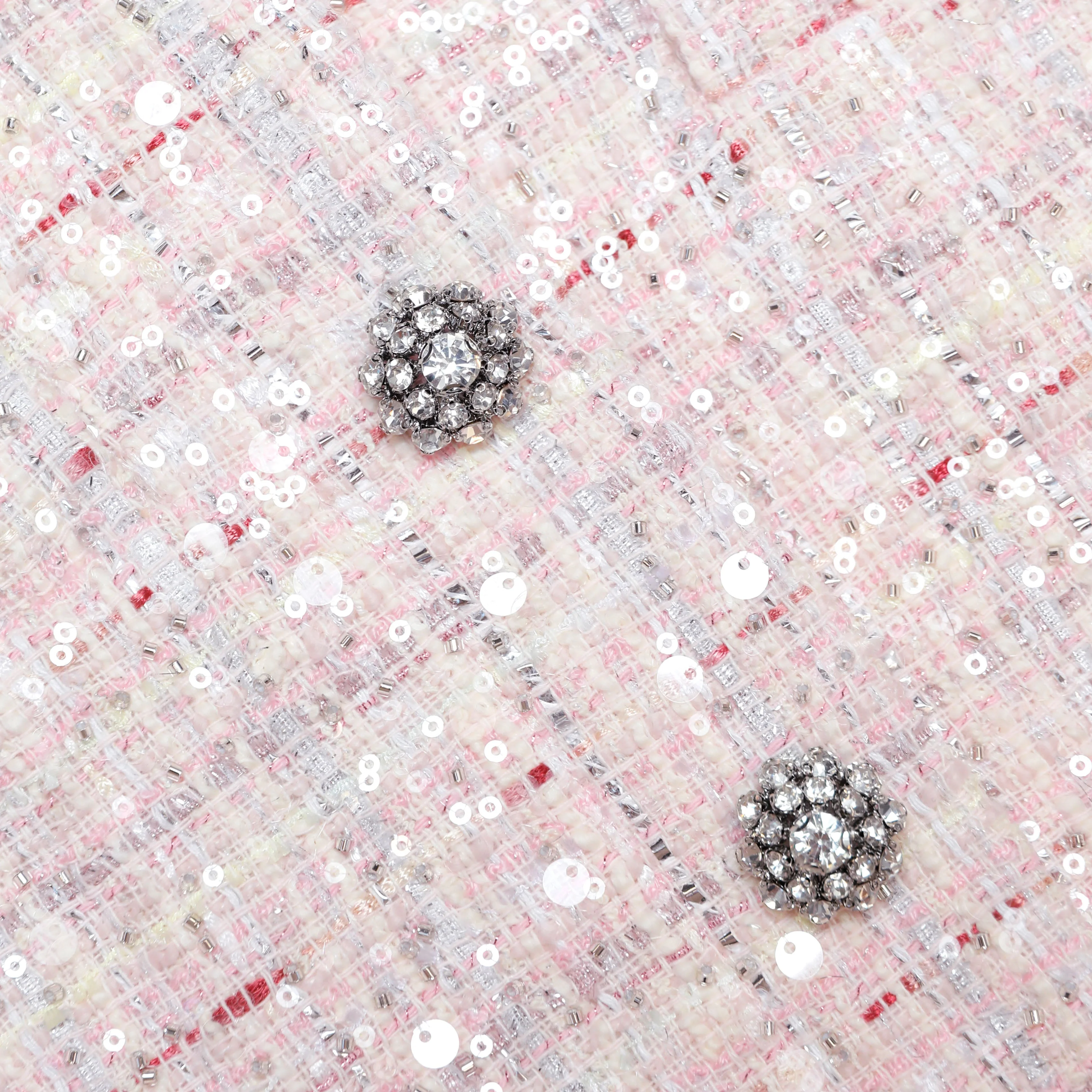 Pink Sequin Boucle Jacket - Image 5