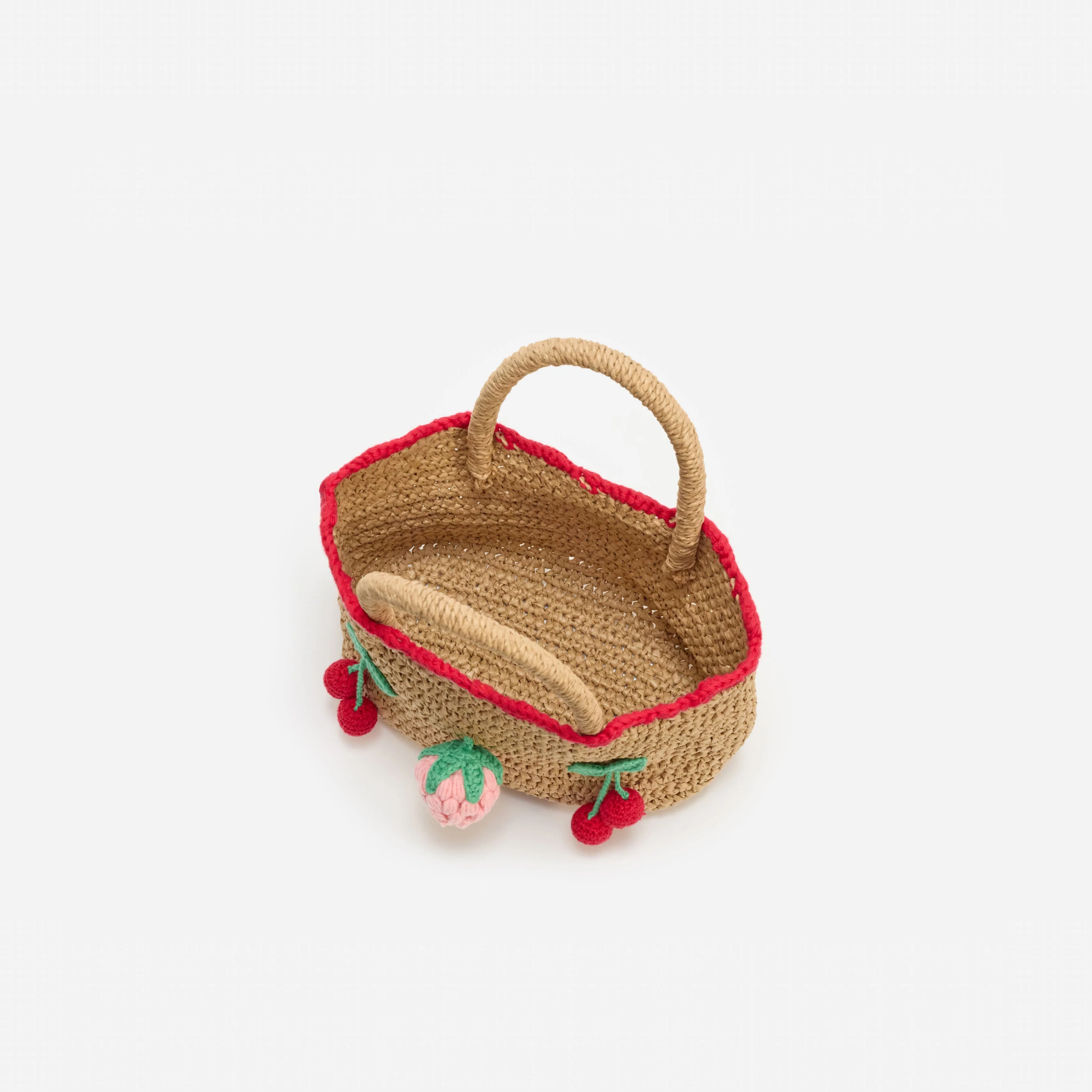 Raffia Cherry Tote Bag - Image 2