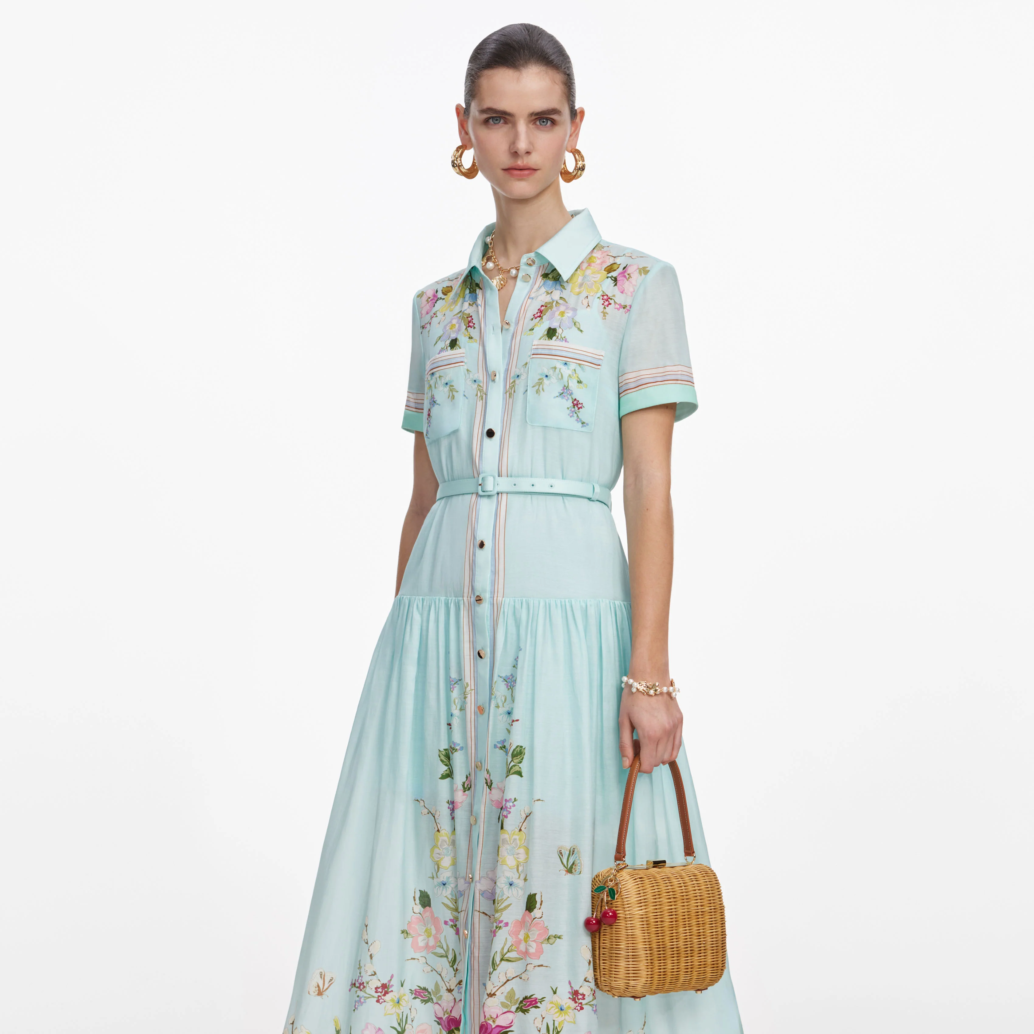 Rattan Cherry Charm Mini Bag - Image 5