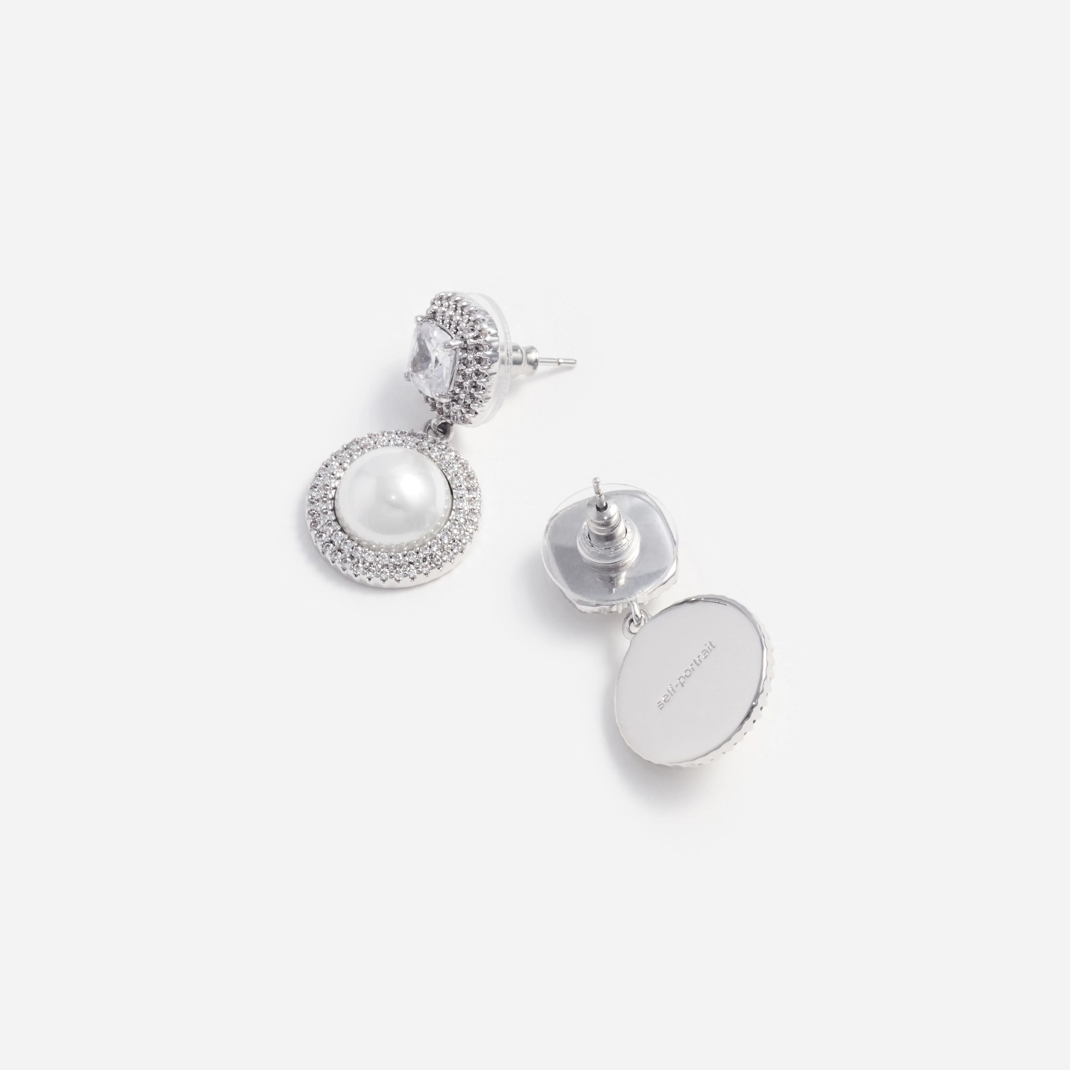 Silver Pearl Drop Earrings - Image 3