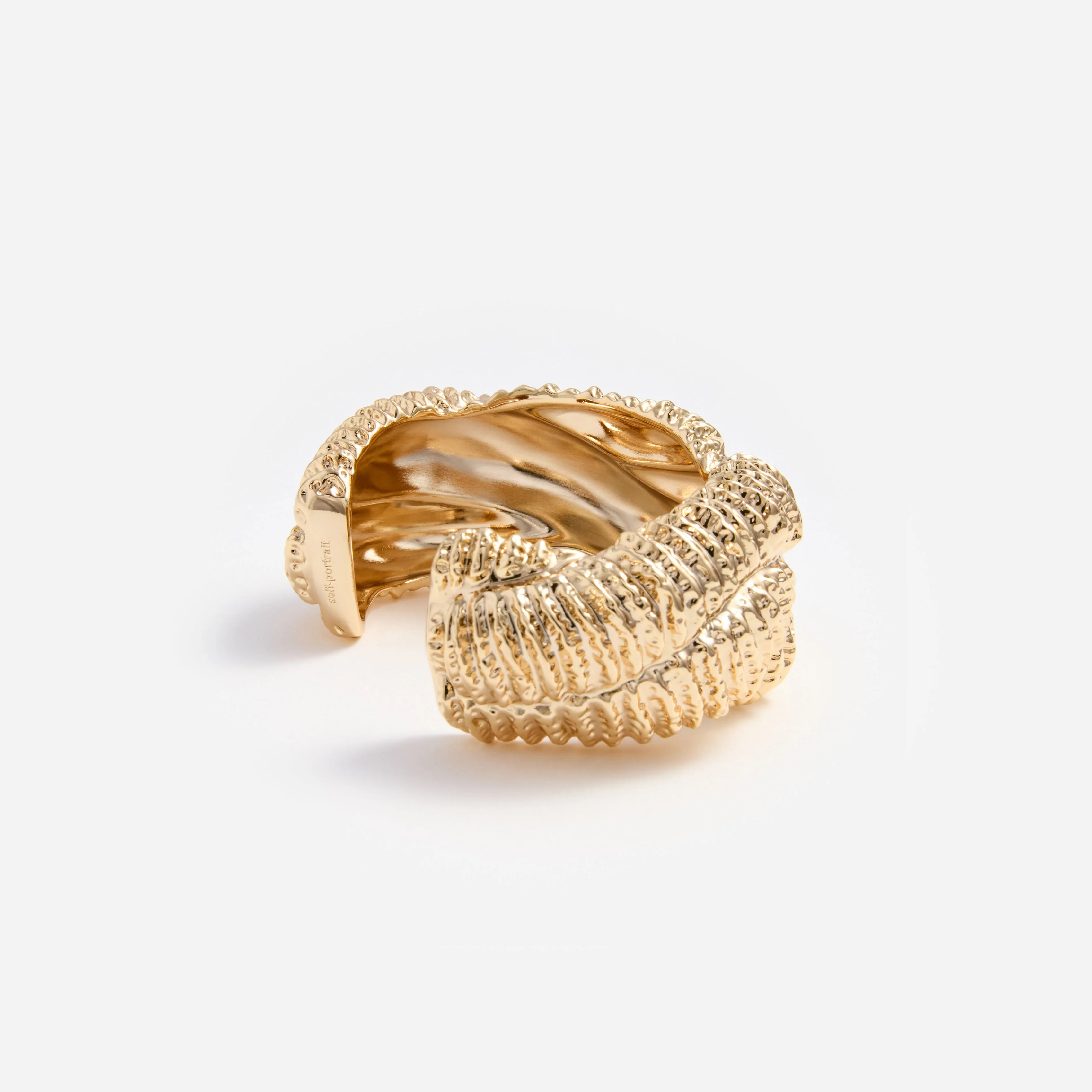 Textured Gold Twisted Cuff - Image 3