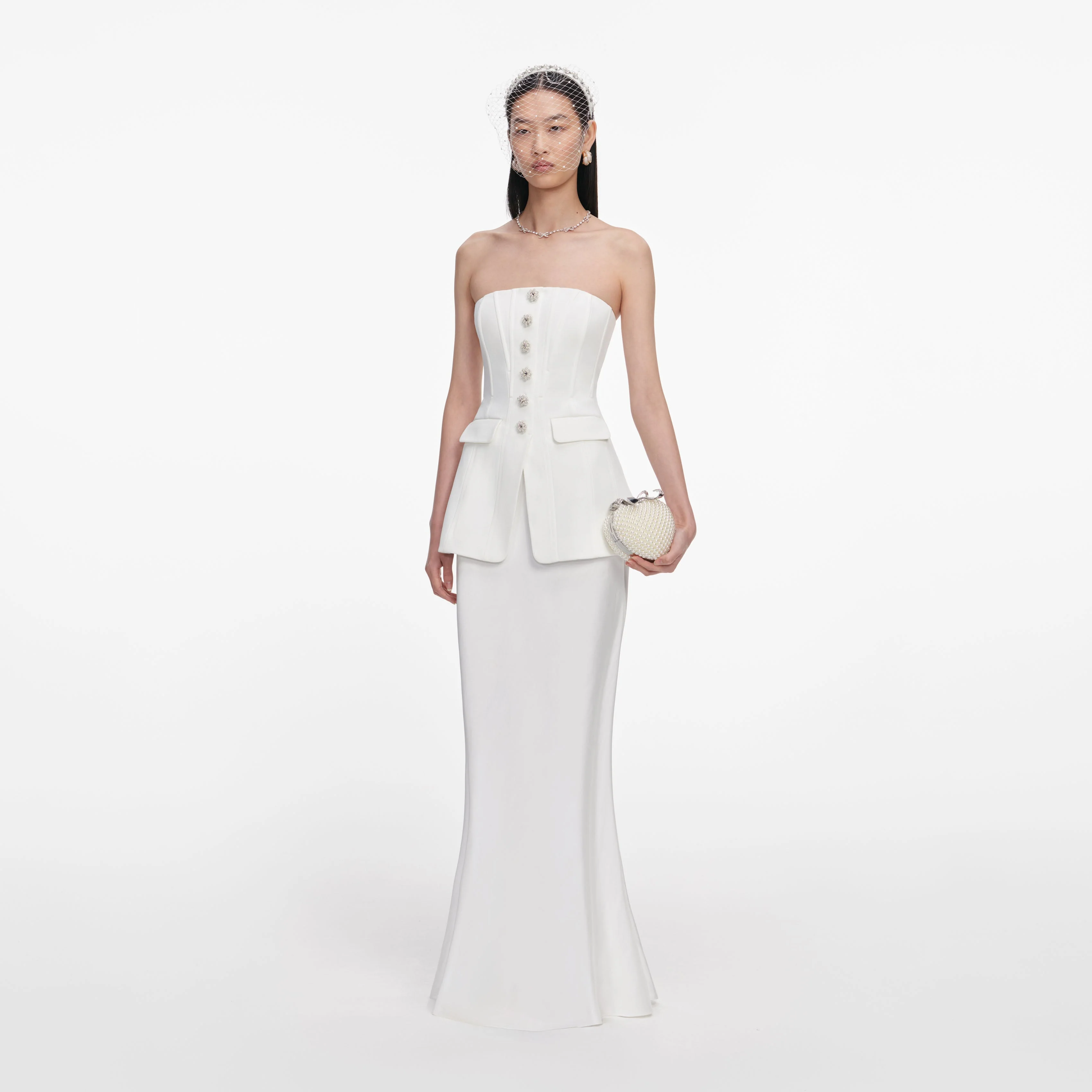 White Bandeau Maxi Dress - Image 2
