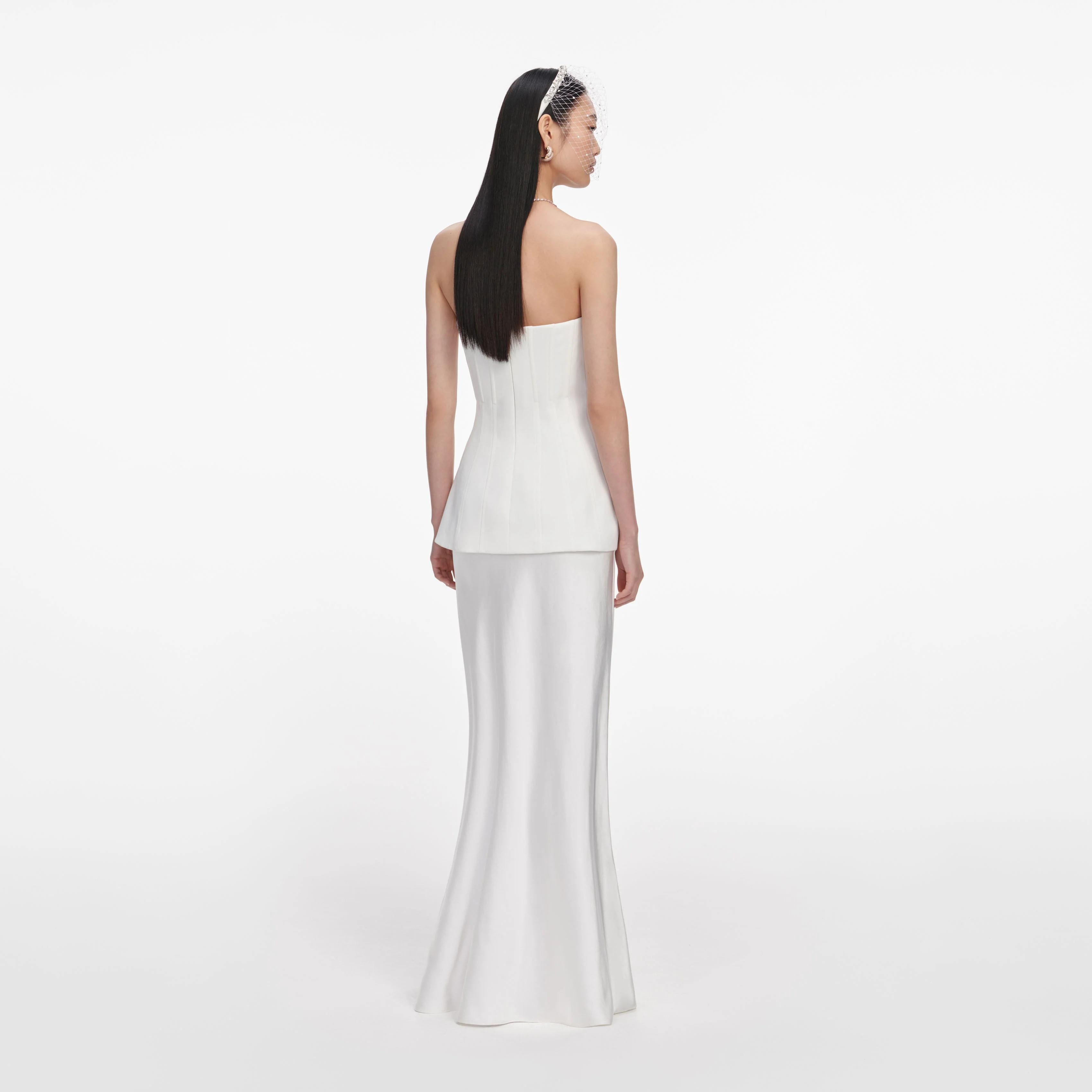 White Bandeau Maxi Dress - Image 3