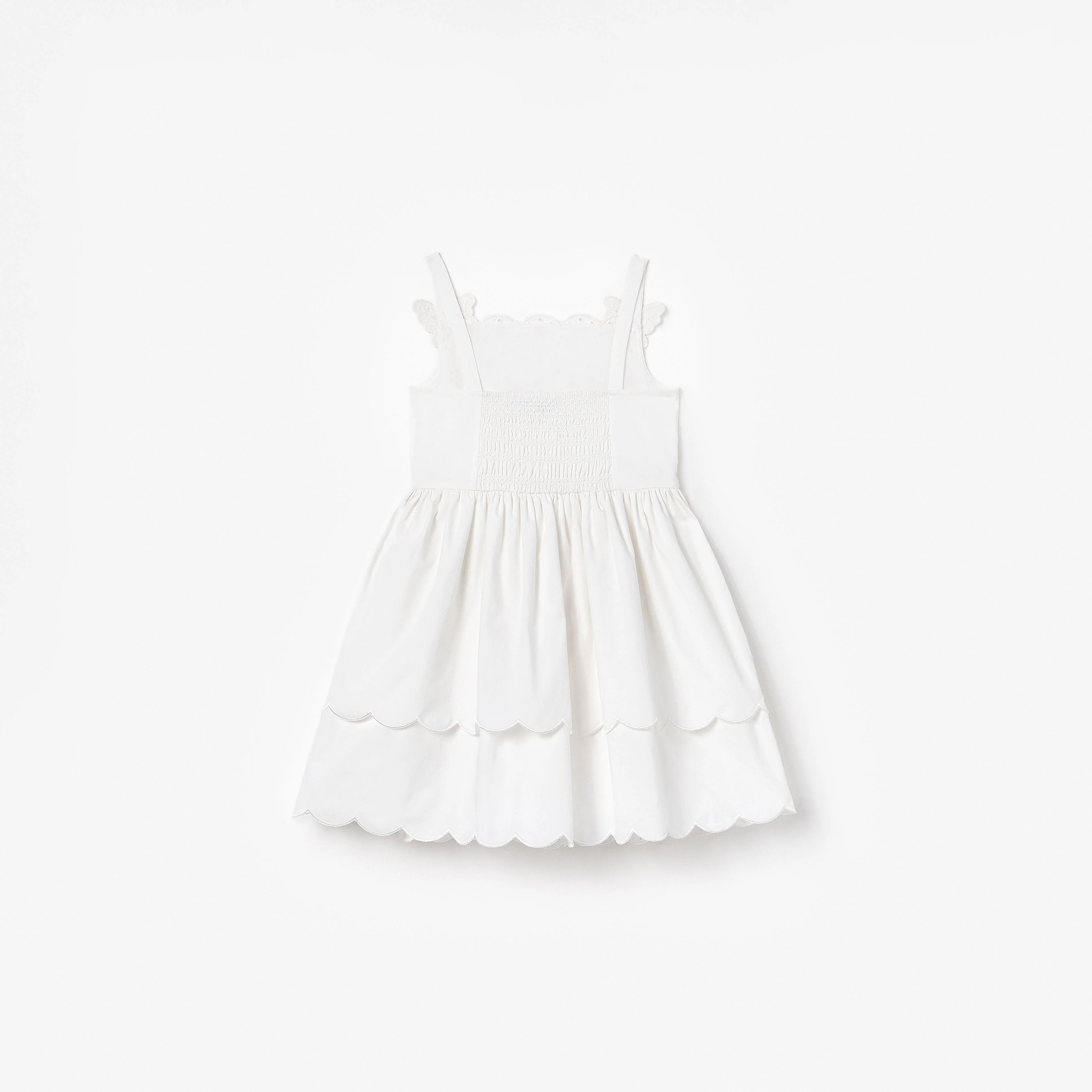 White Cotton Embroidered Dress - Image 2