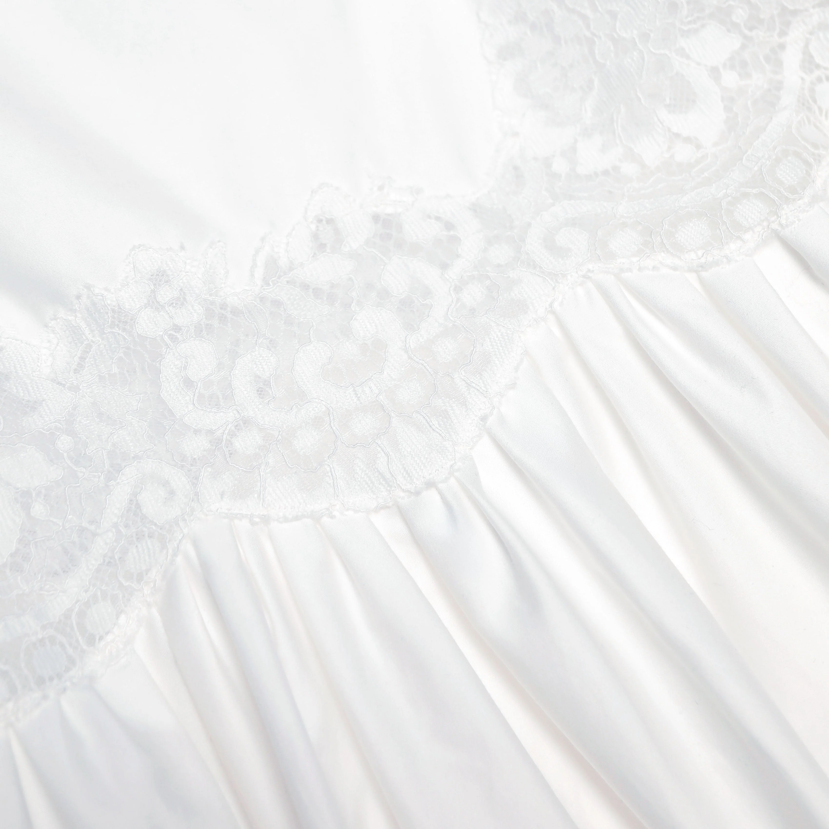 White Cotton Lace Trim Midi Dress - Image 5