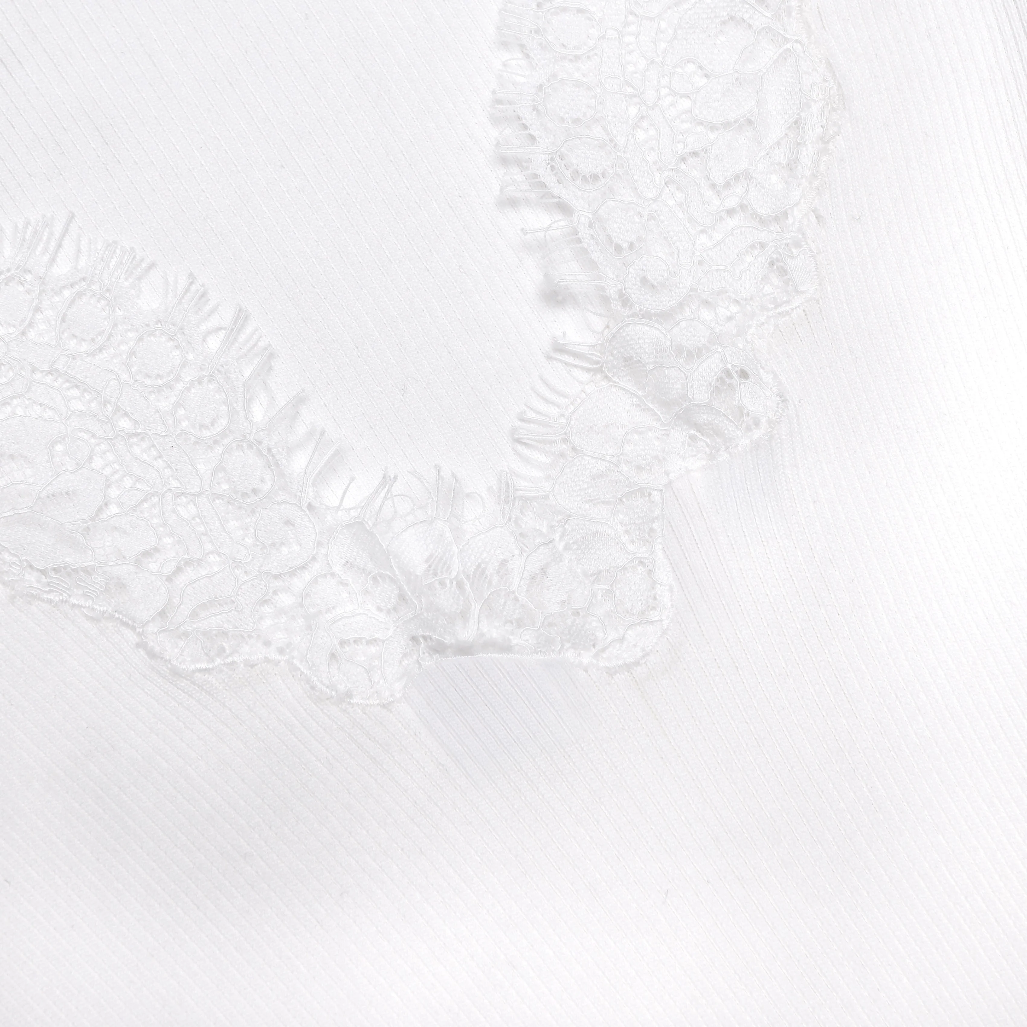 White Lace Trim Knit Bodysuit - Image 5