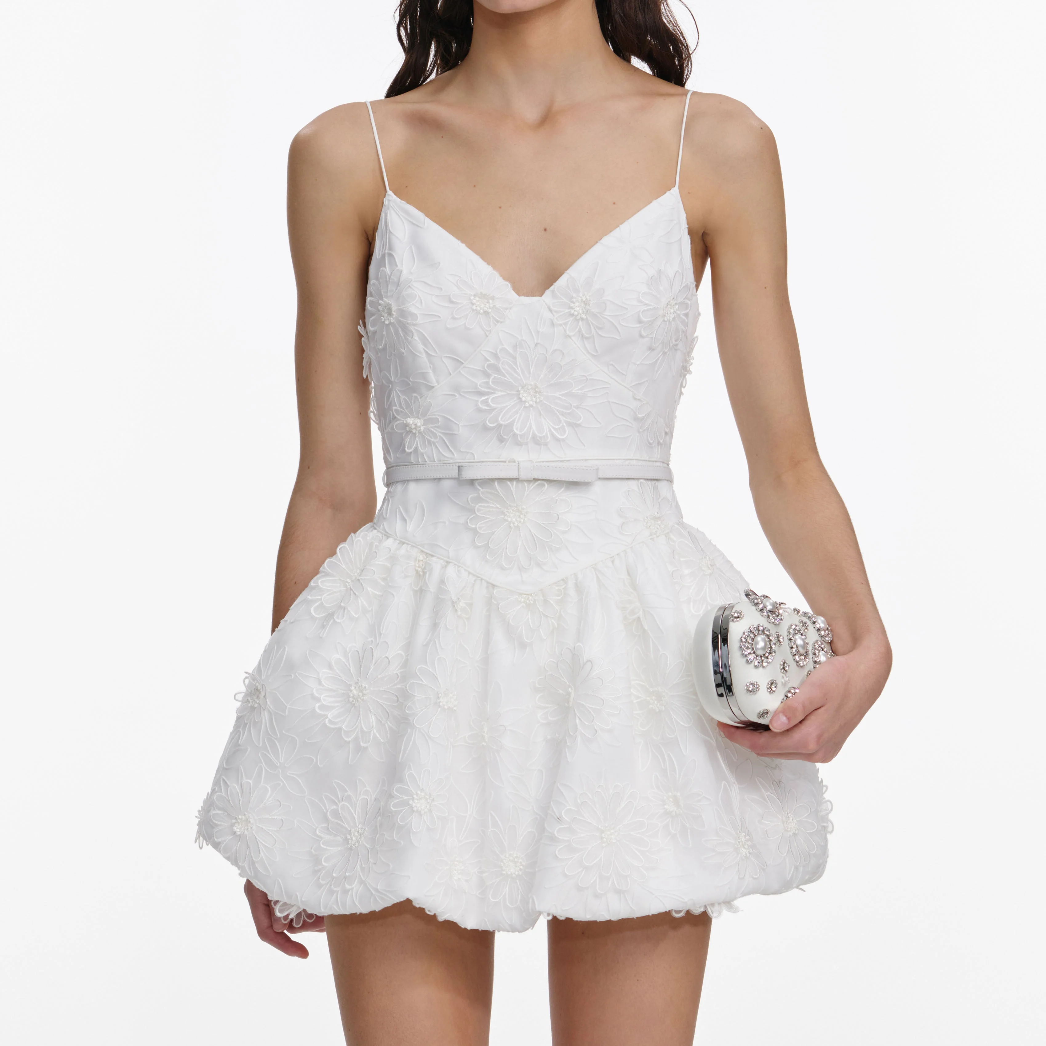 White Organza Mini Dress - Image 4
