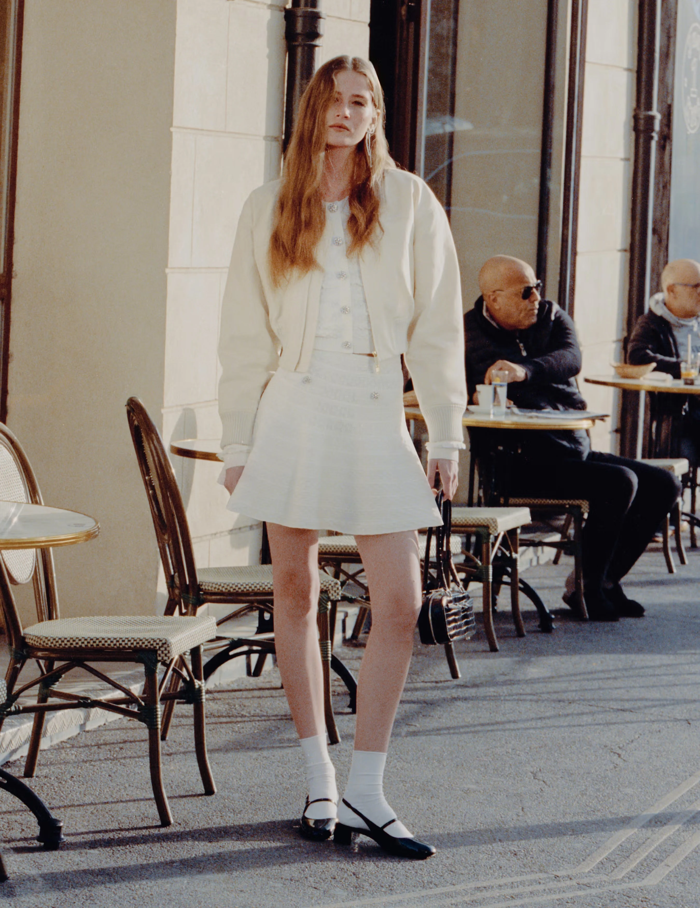 White Pointelle Knit Mini Skirt - Image 6