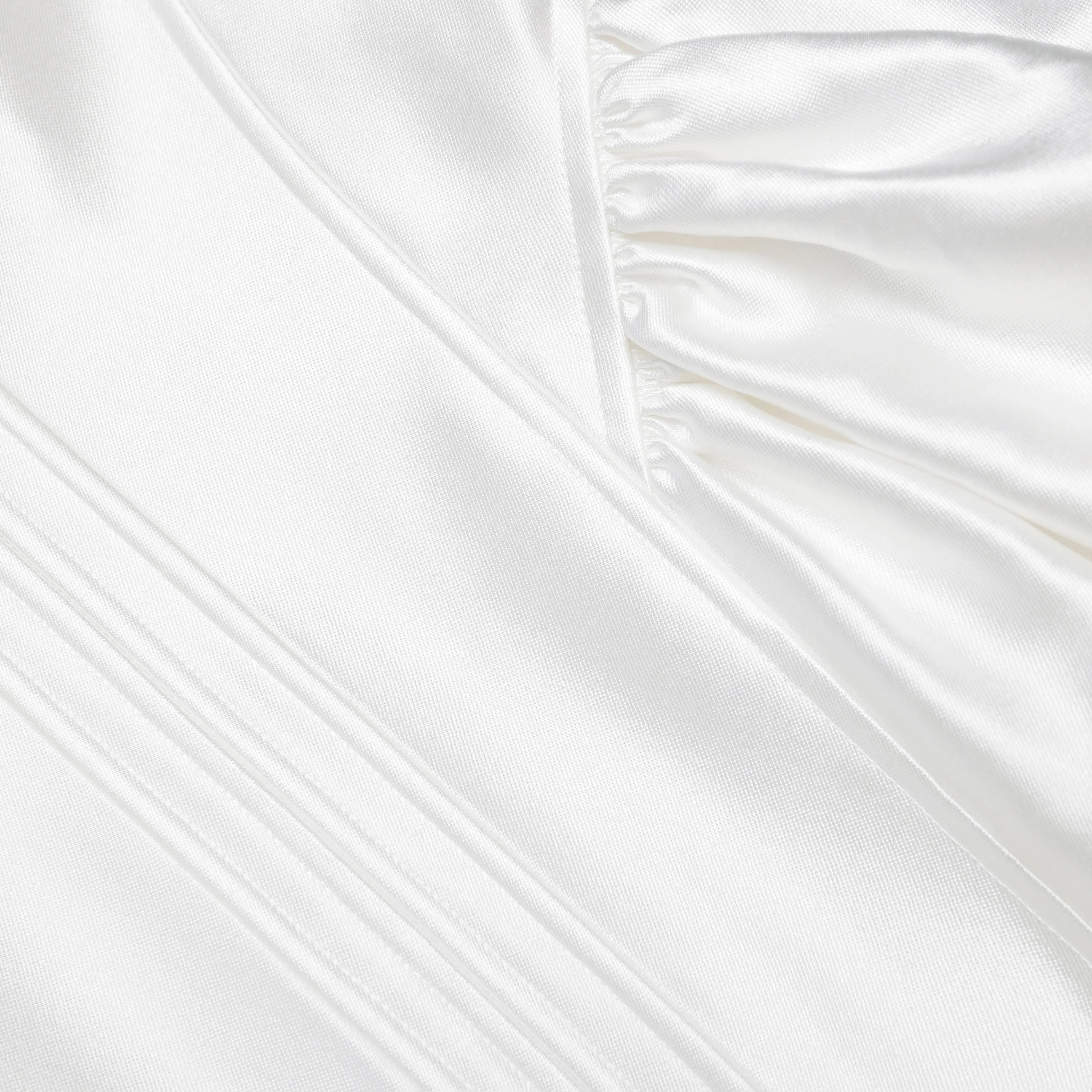 White Taffeta Flared Mini Dress - Image 5