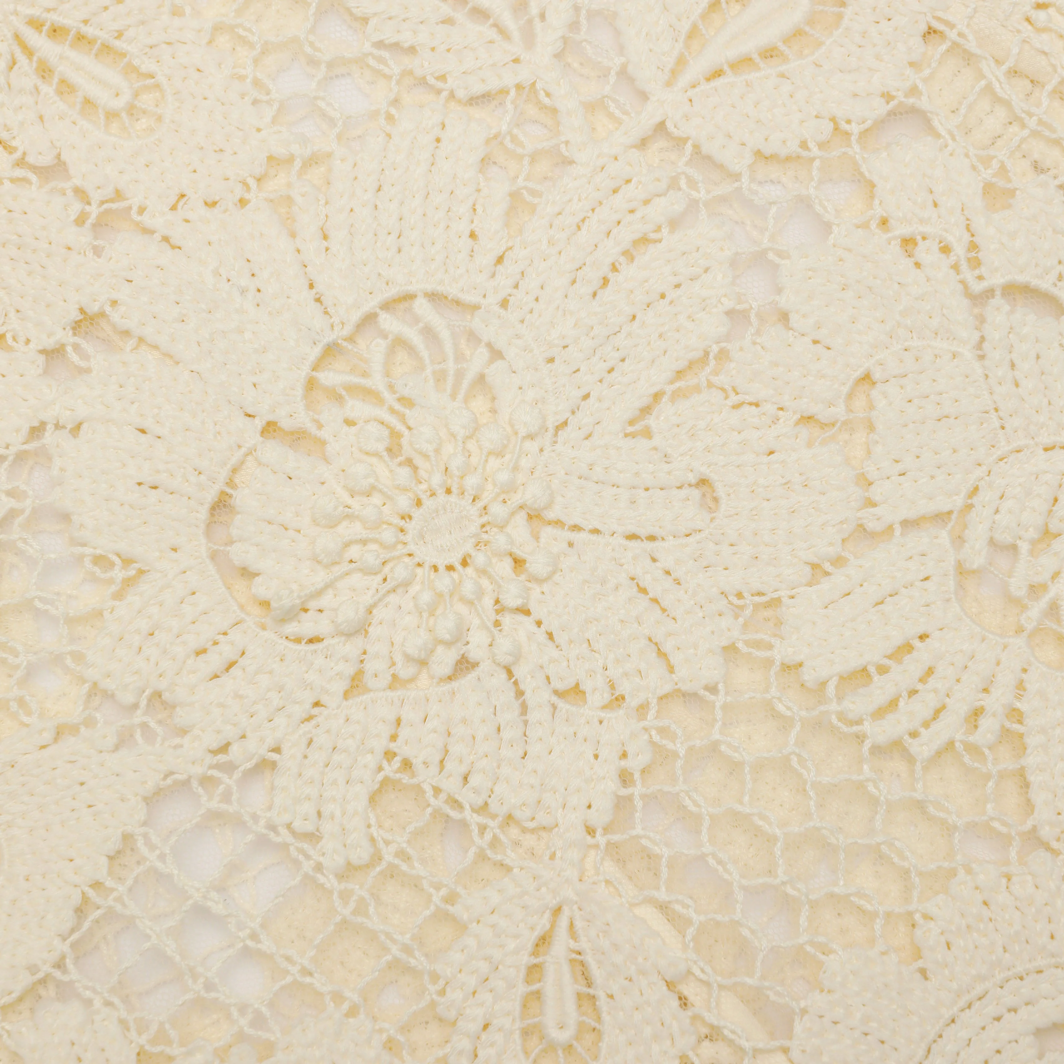 Yellow Crochet Lace Midi Dress - Image 5
