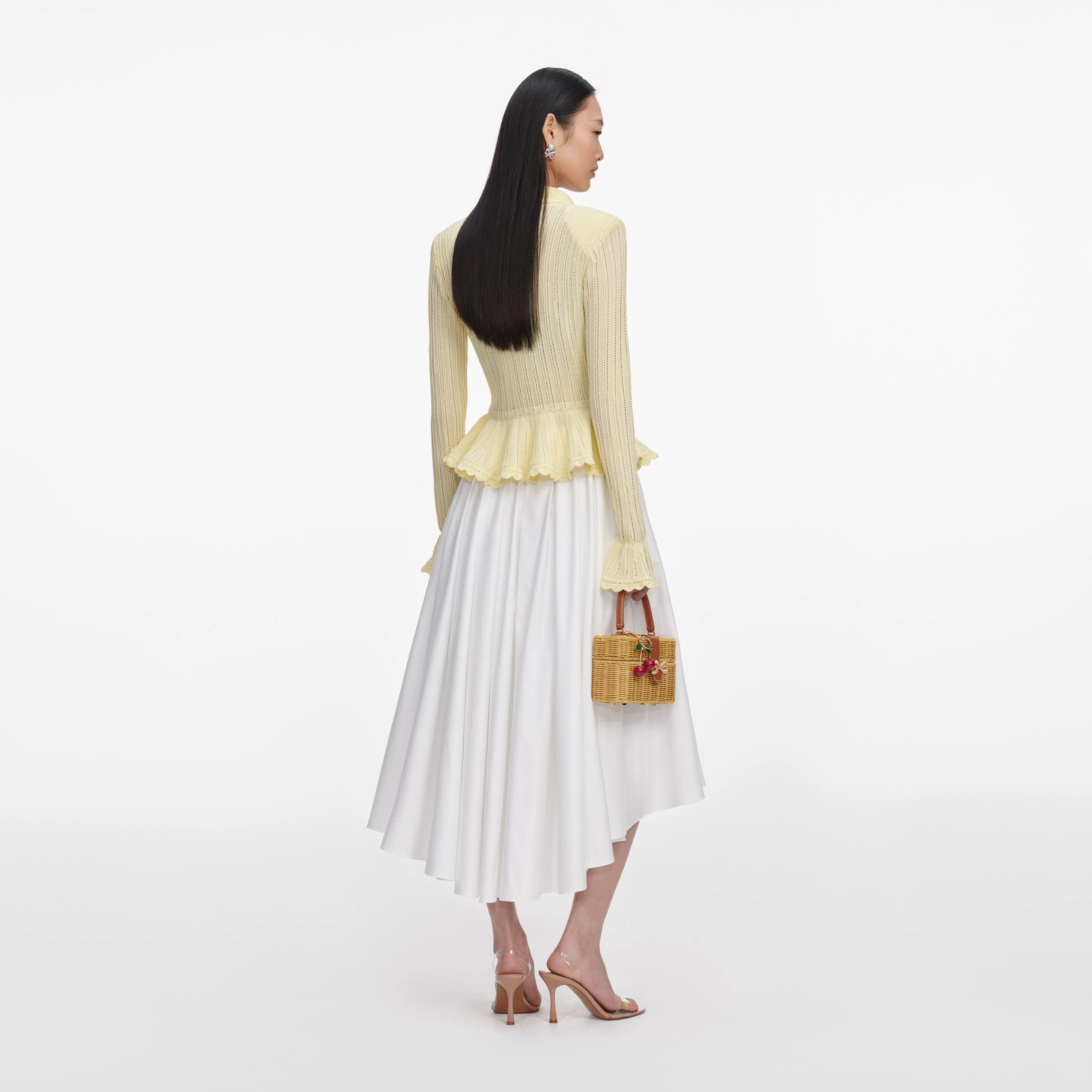 Yellow Pointelle Cardigan - Image 3