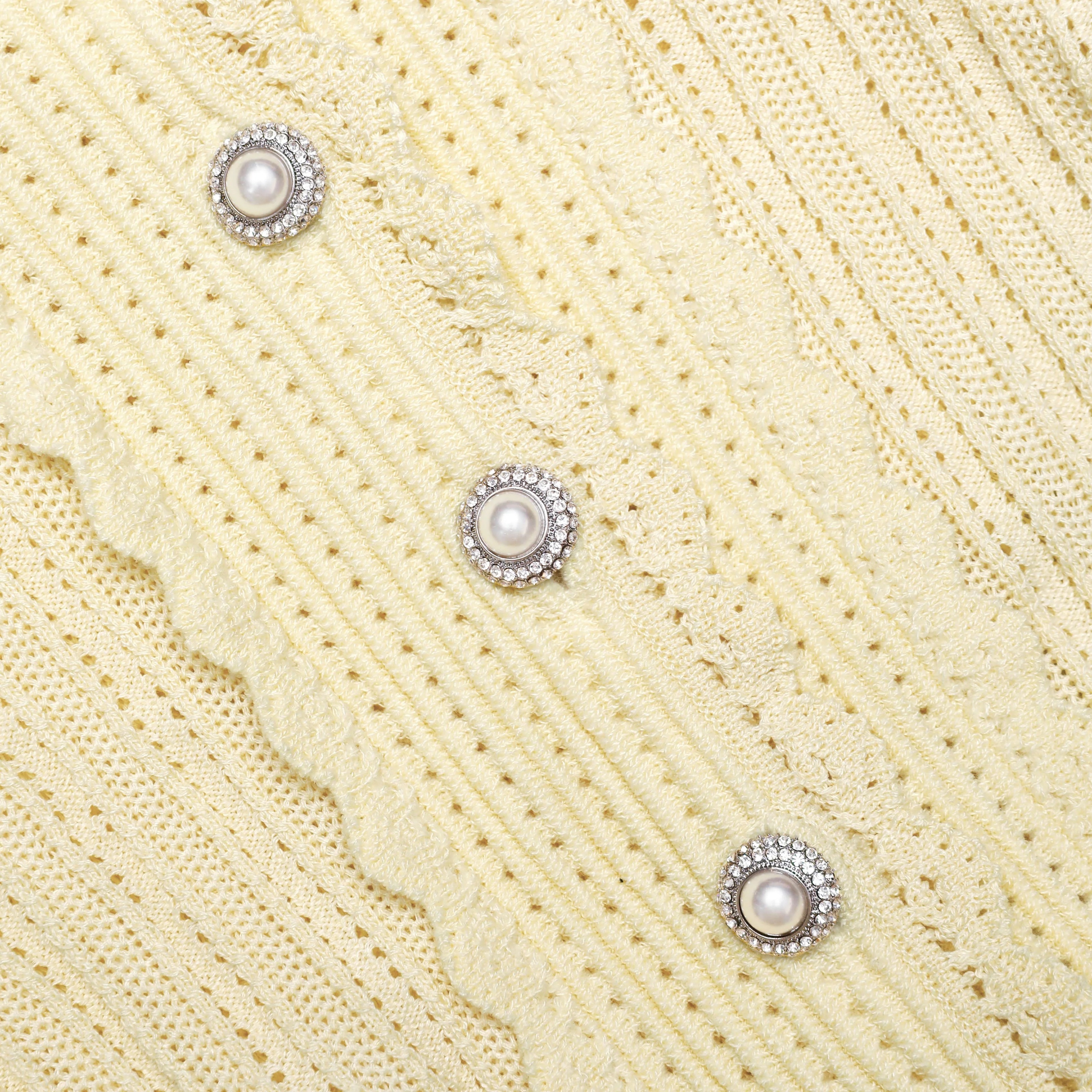 Yellow Pointelle Cardigan - Image 5