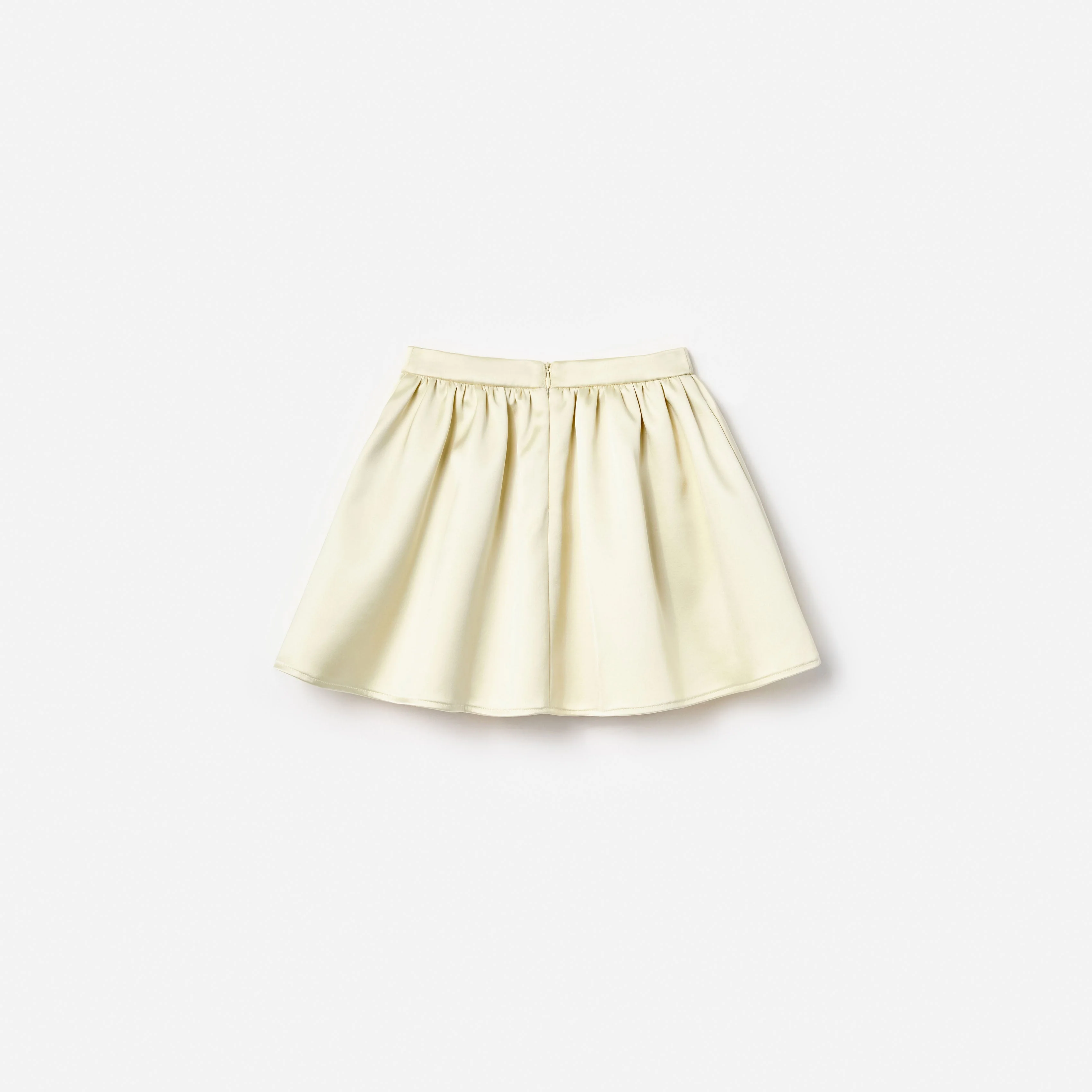 Yellow Satin Sequin Flower Skirt - Image 2