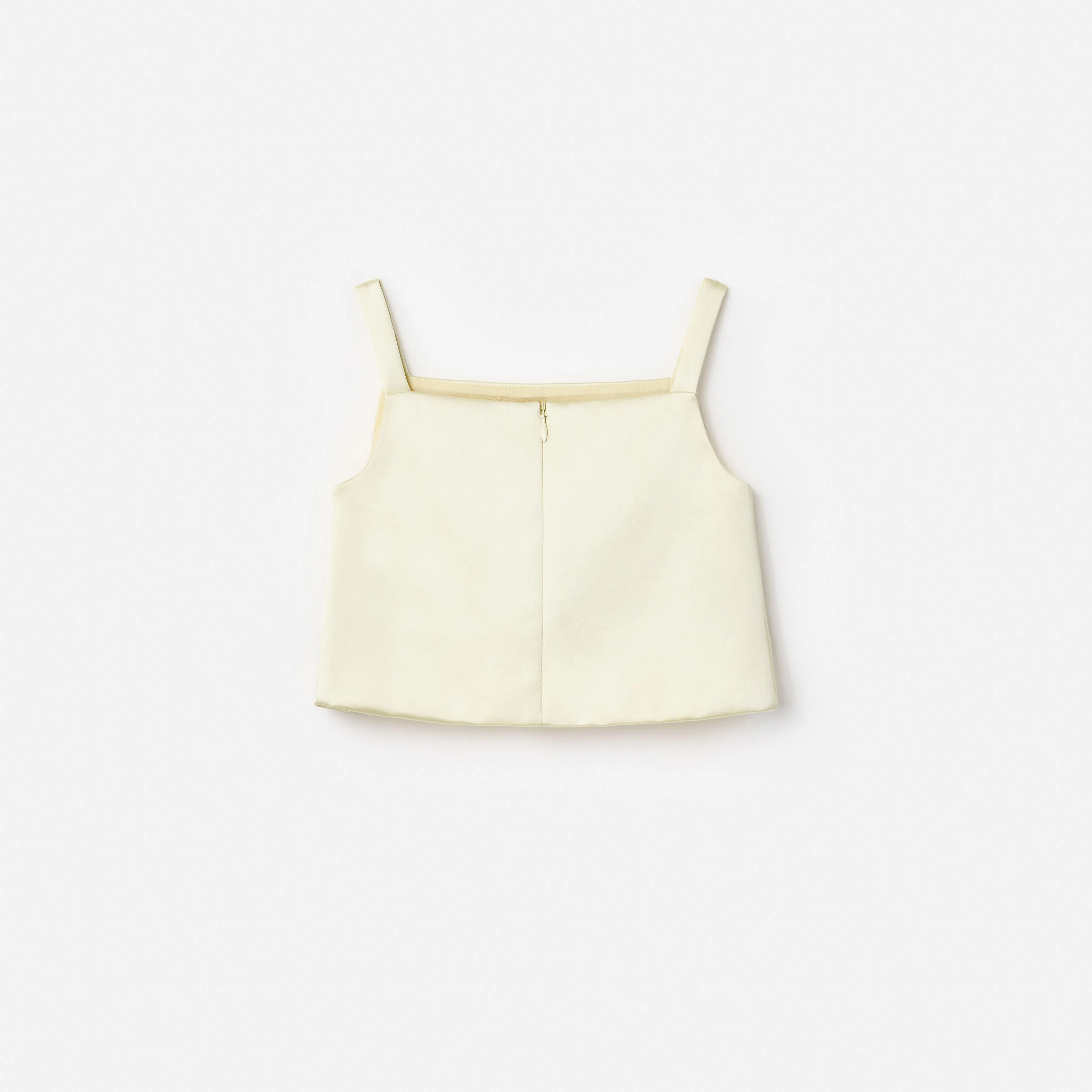Yellow Satin Sequin Flower Top - Image 2